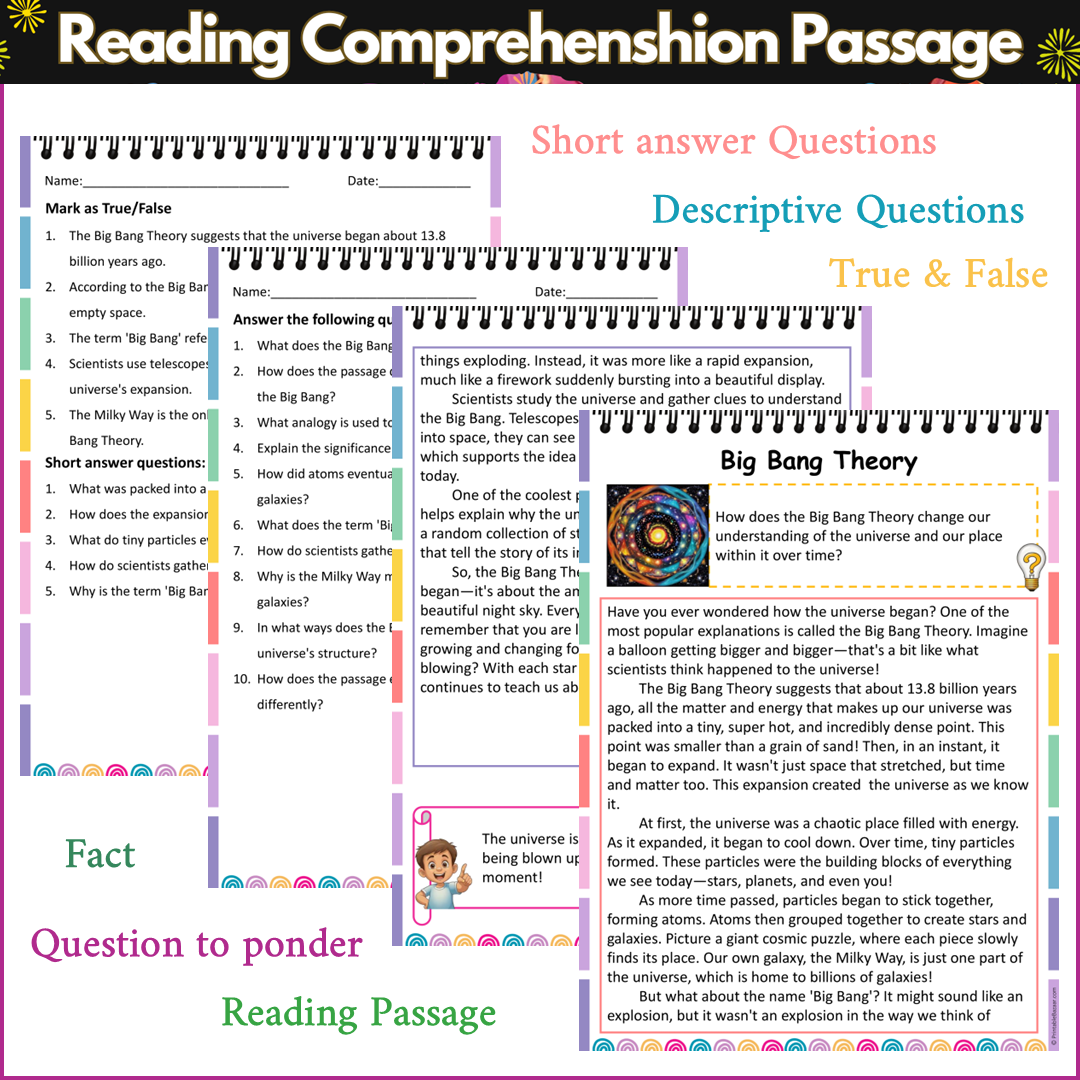 Big Bang Theory | Reading Comprehension Passage and Questions ...