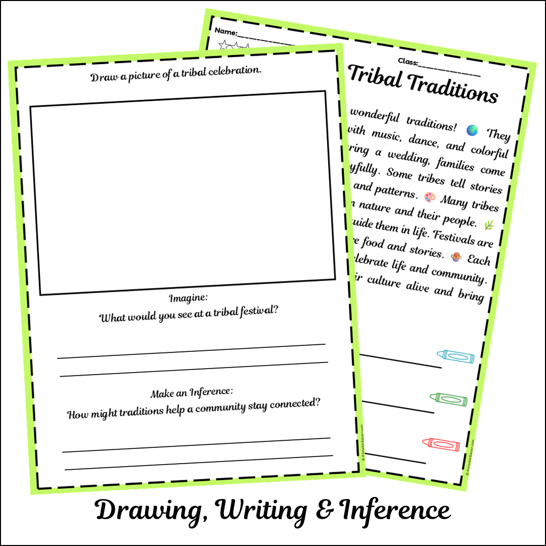 African Tribal Traditions | Short Reading Comprehension Creative Worksheet