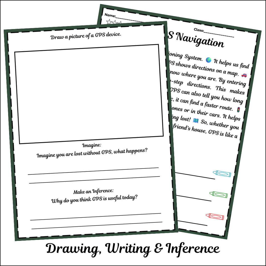 GPS Navigation | Short Reading Comprehension Creative Worksheet
