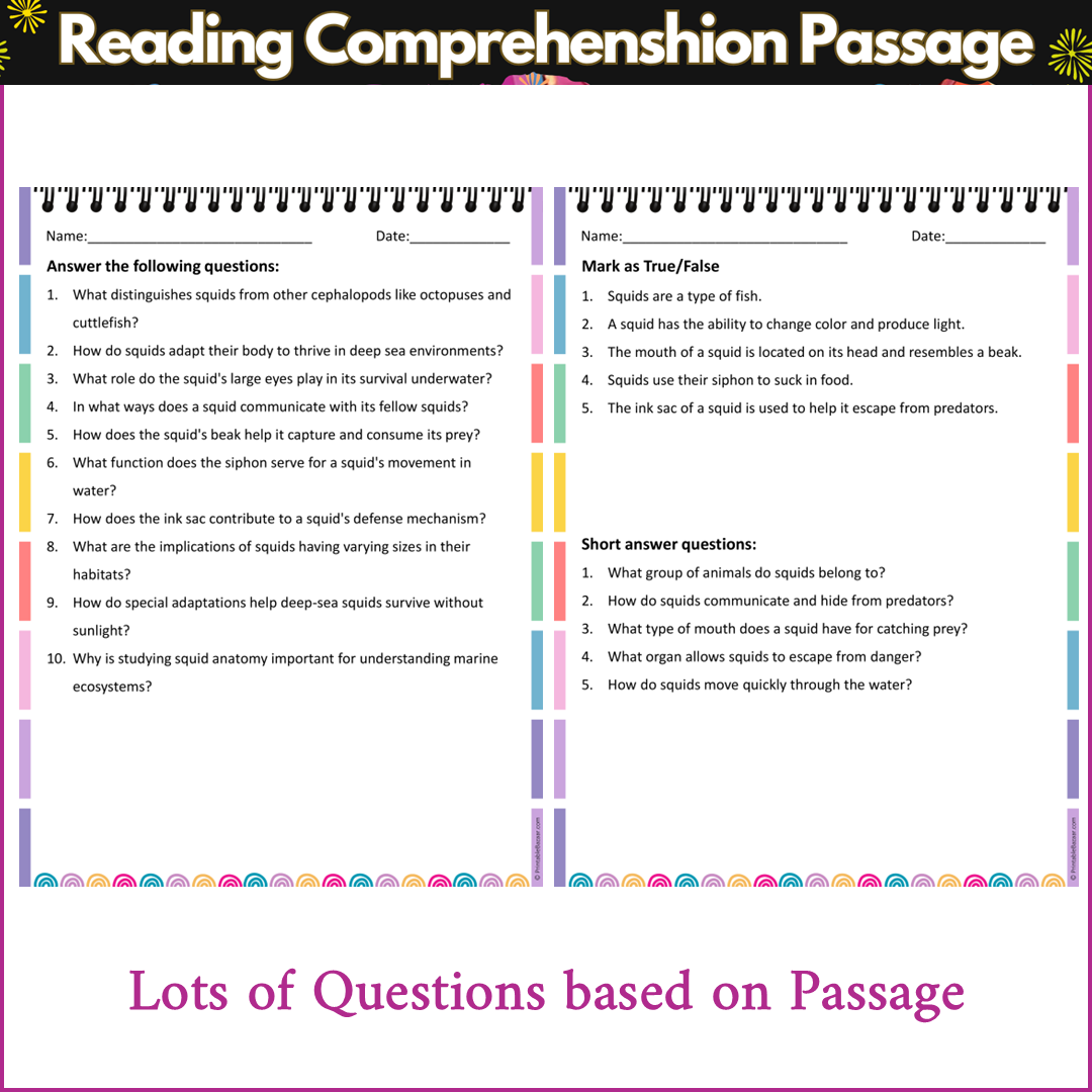 Anatomy of a Squid | Reading Comprehension Passage and Questions