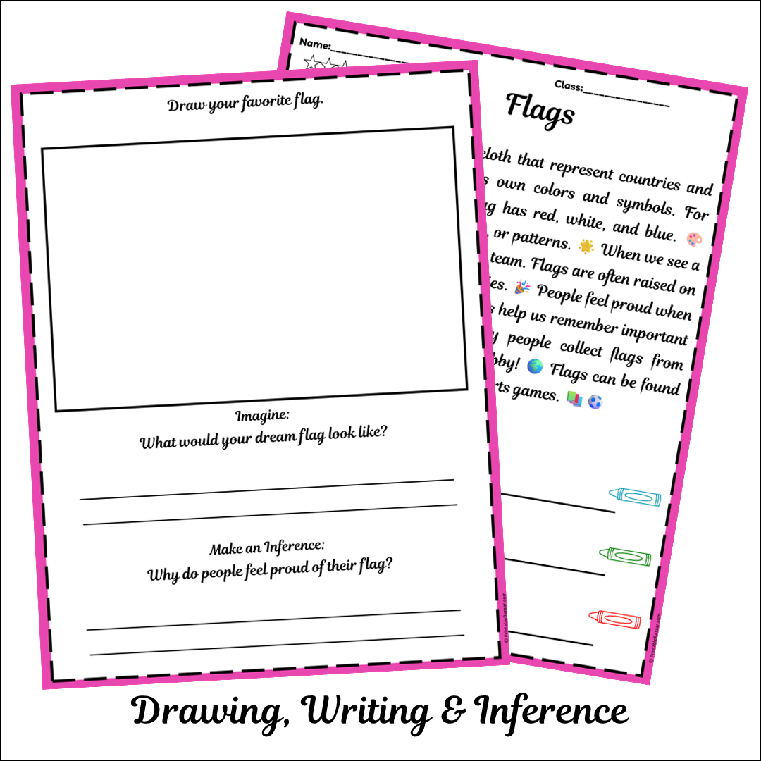Flags | Short Reading Comprehension Creative Worksheet