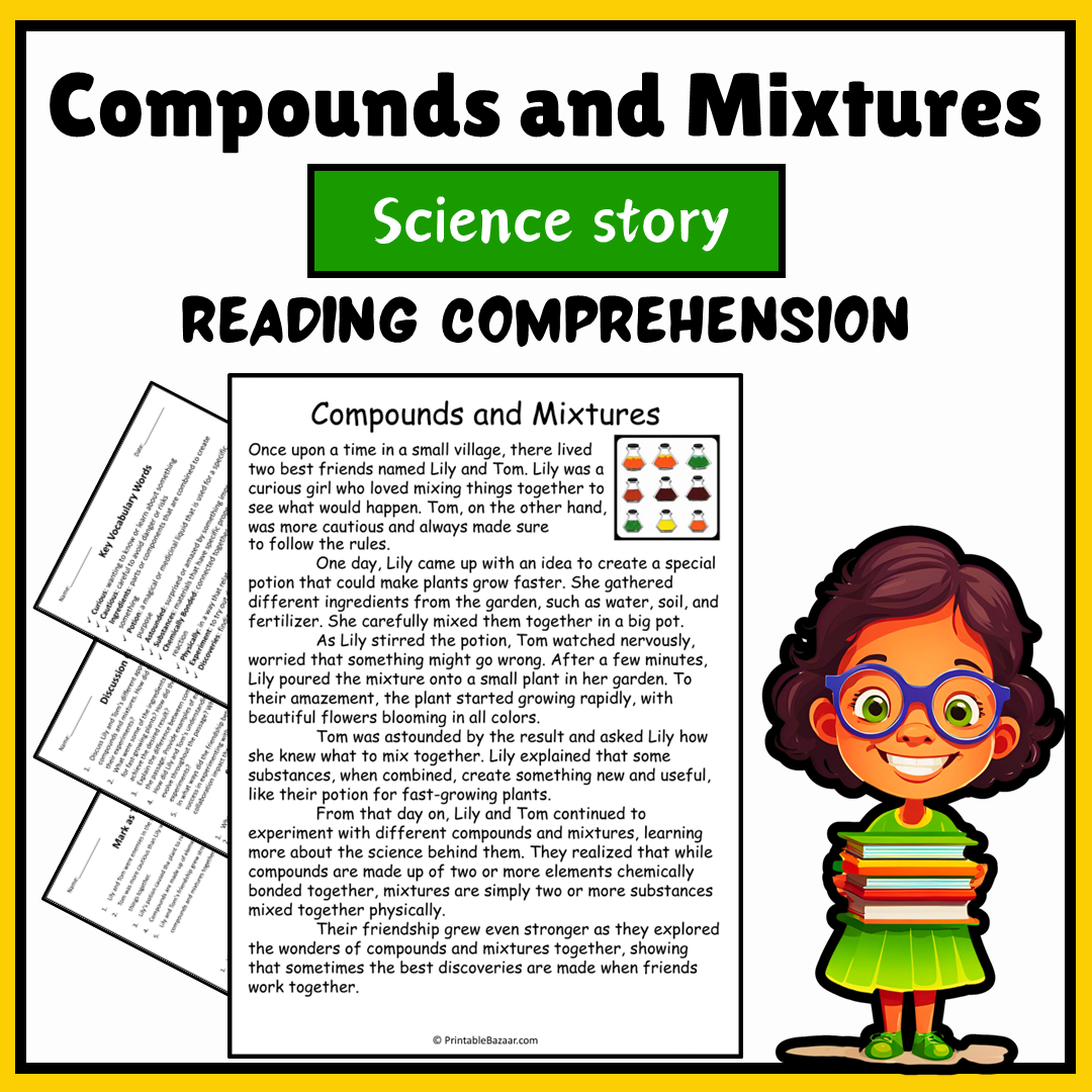 Compounds and Mixtures | Science Story Reading Comprehension Activity