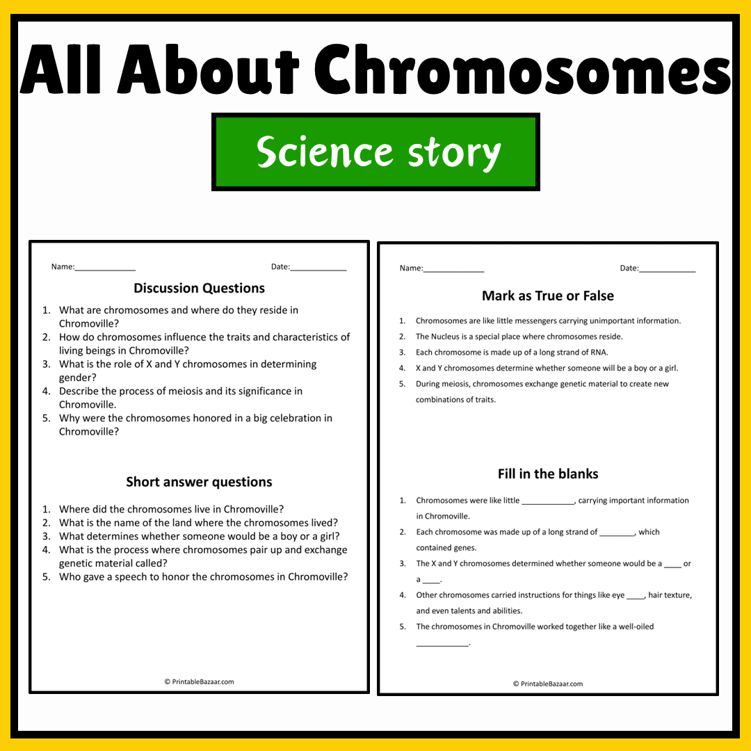 All About Chromosomes | Science Story Reading Comprehension Activity