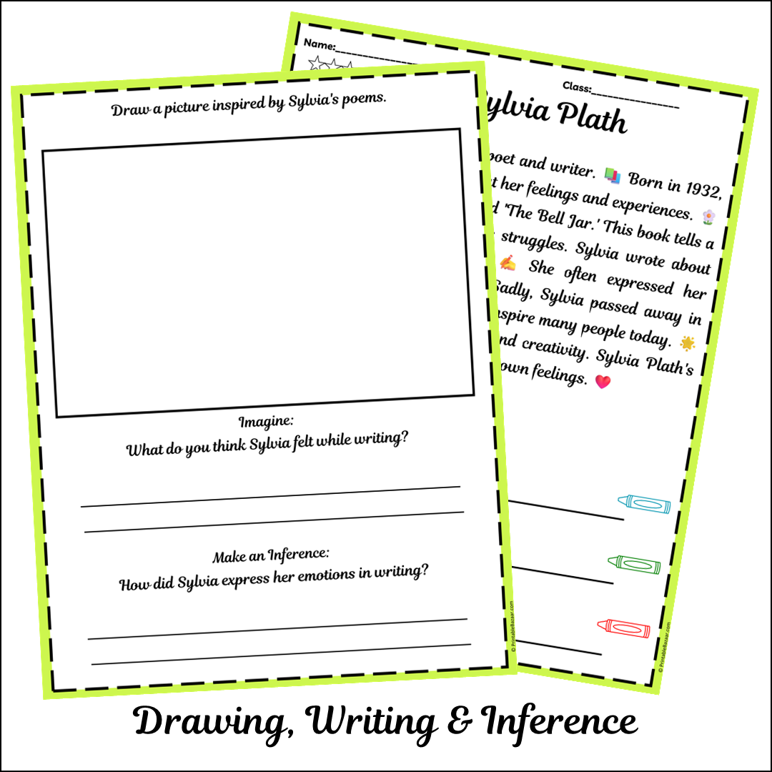 Sylvia Plath | Short Reading Comprehension Creative Worksheet