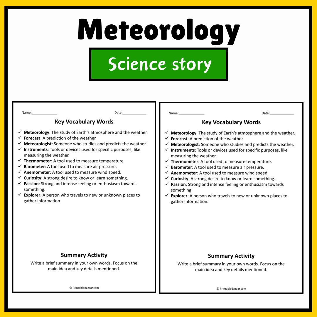 Meteorology | Science Story Reading Comprehension Activity