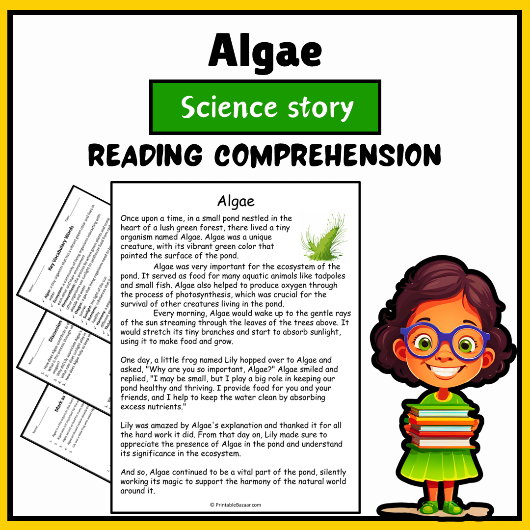 Algae | Science Story Reading Comprehension Activity