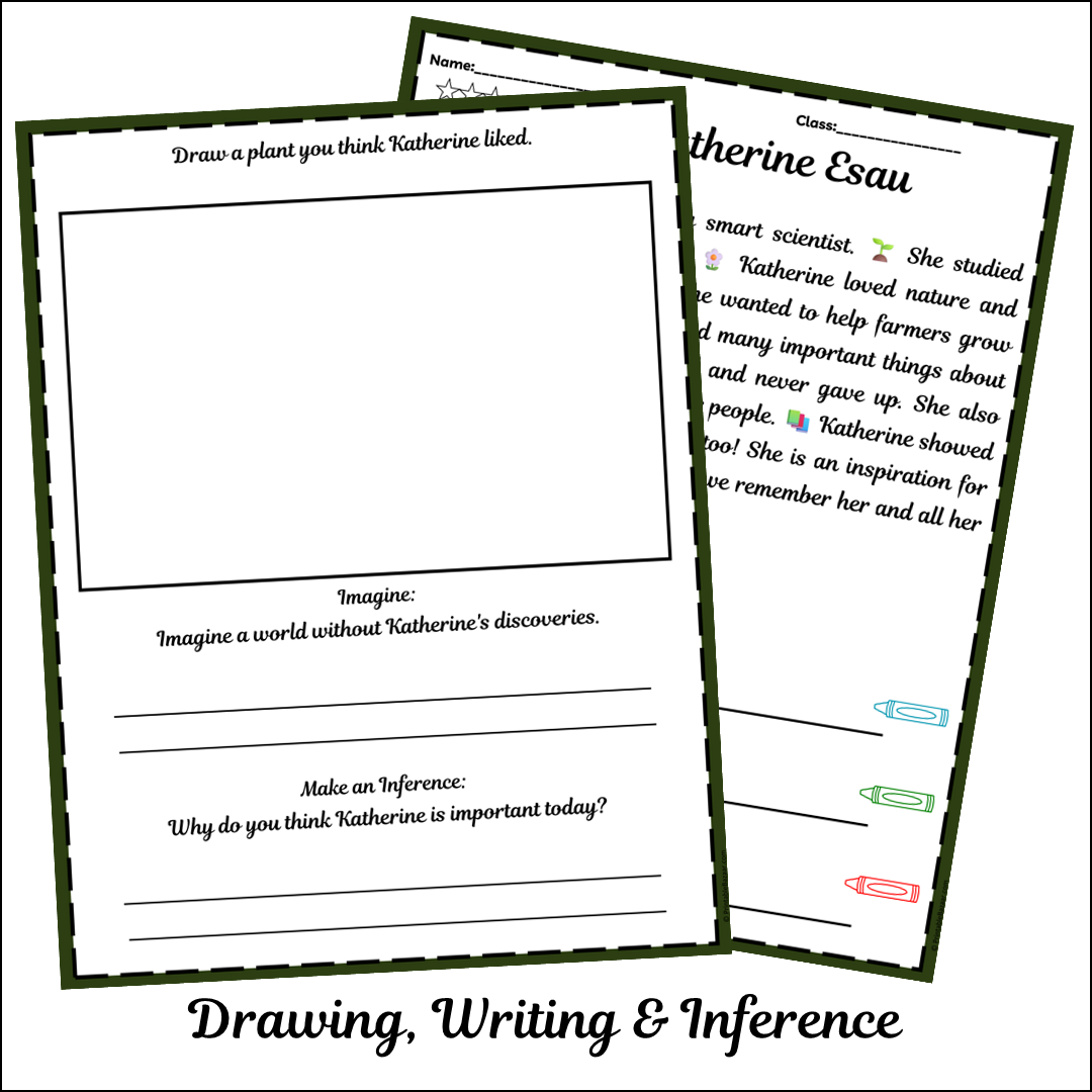 Katherine Esau | Short Reading Comprehension Creative Worksheet