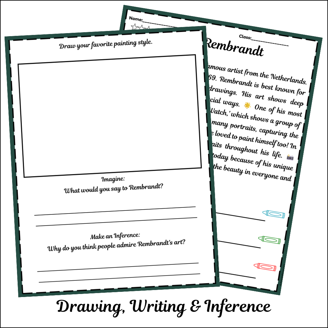 Rembrandt | Short Reading Comprehension Creative Worksheet