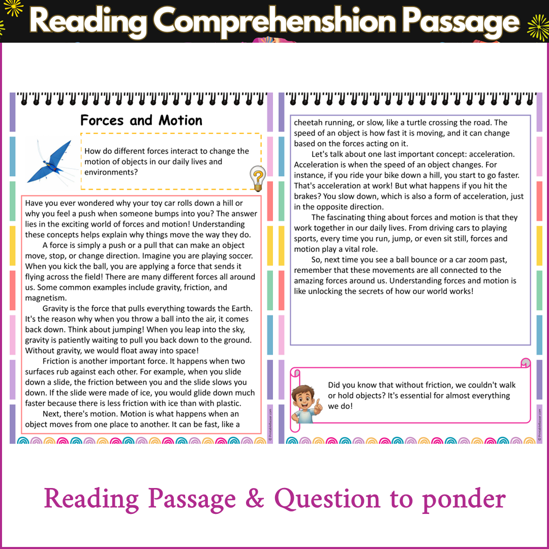 Forces and Motion | Reading Comprehension Passage and Questions