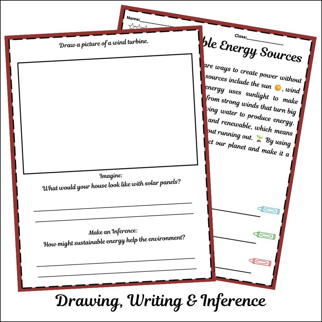 Sustainable Energy Sources | Short Reading Comprehension Creative Worksheet