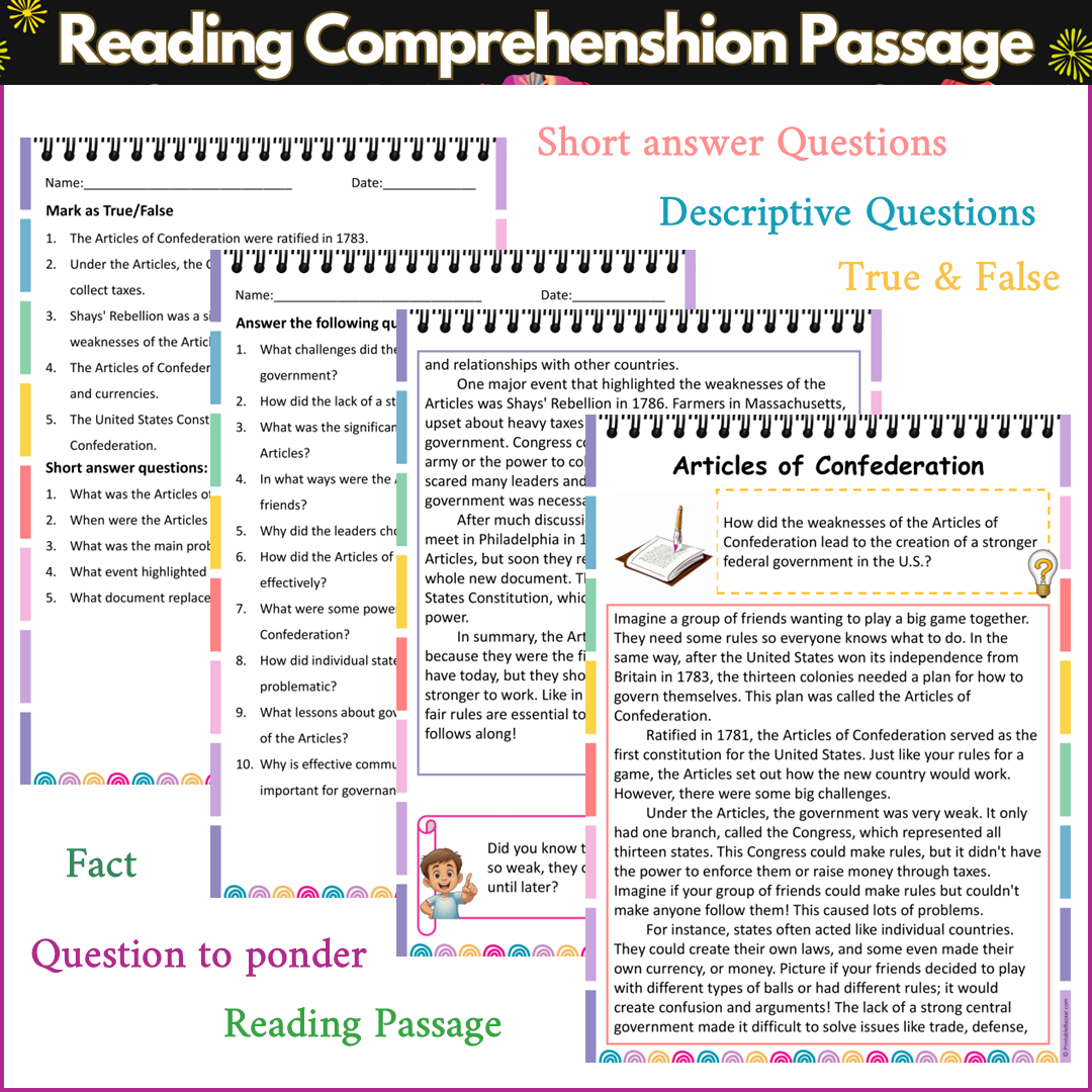 Articles of Confederation | Reading Comprehension Passage and Questions