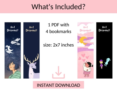 Am I Dreaming Bookmarks, Lucid Dreaming, Instant Download , Printable, Digital, Book Accessories