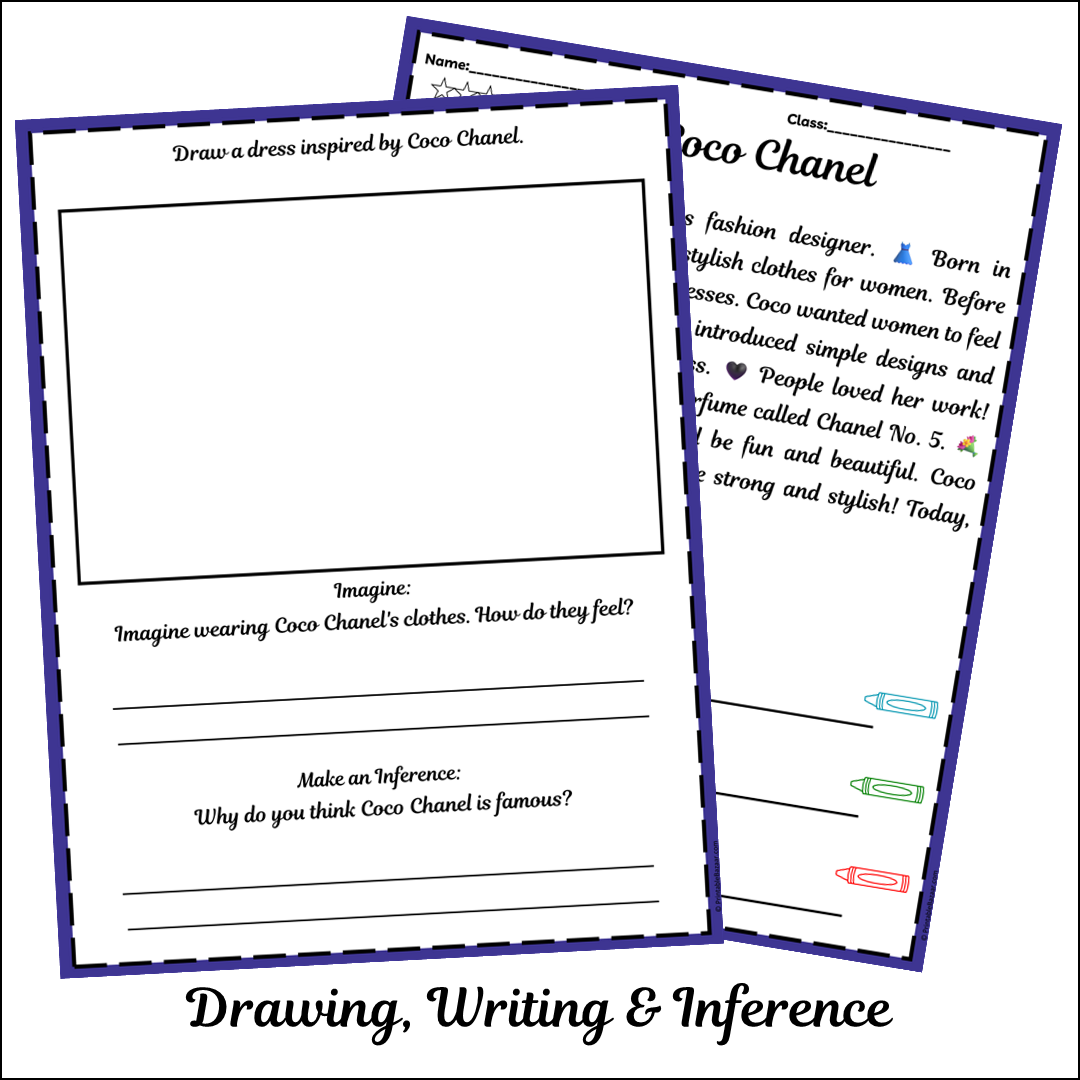 Coco Chanel | Short Reading Comprehension Creative Worksheet