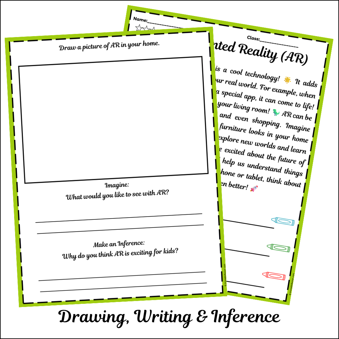 Augmented Reality (AR) | Short Reading Comprehension Creative Worksheet