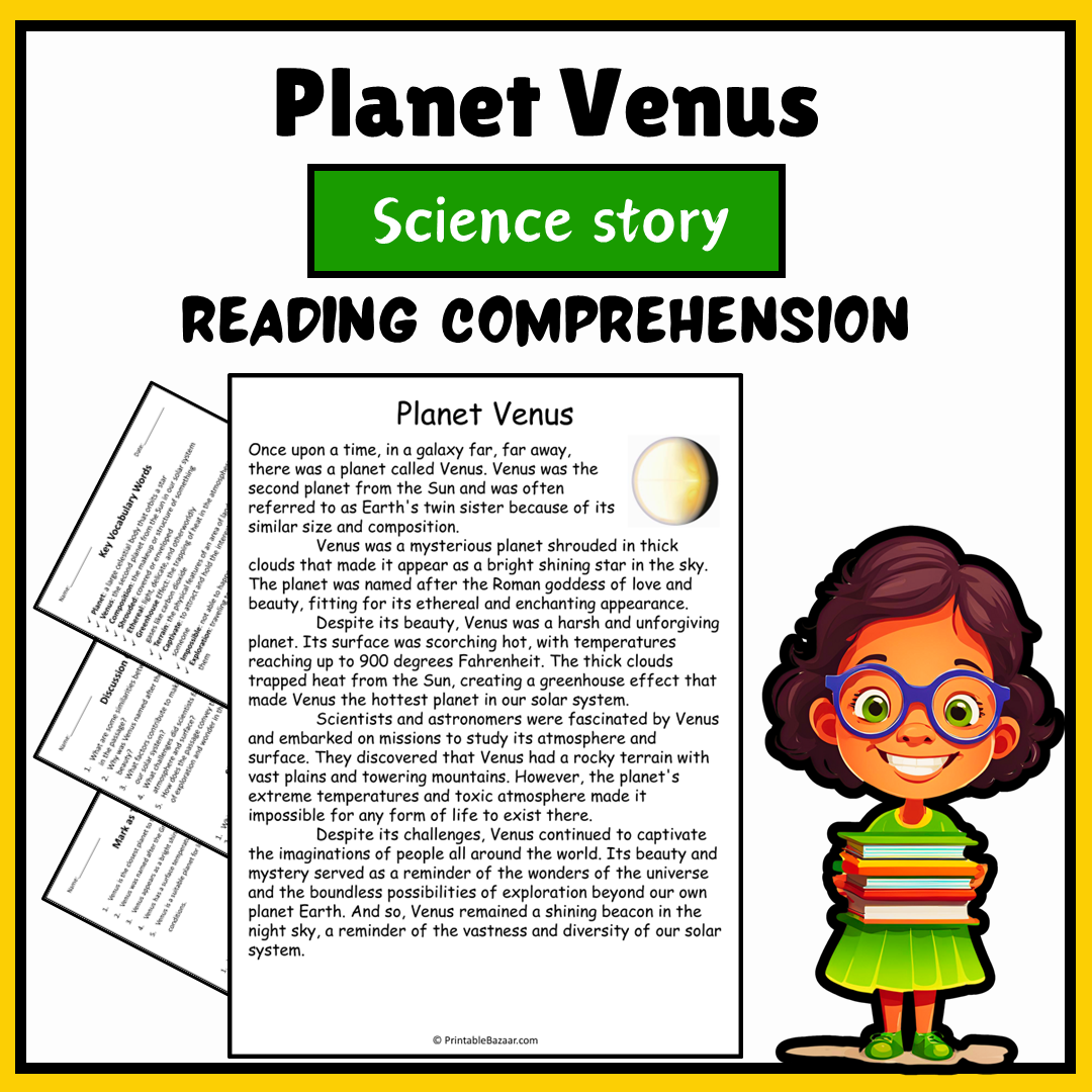 Planet Venus | Science Story Reading Comprehension Activity
