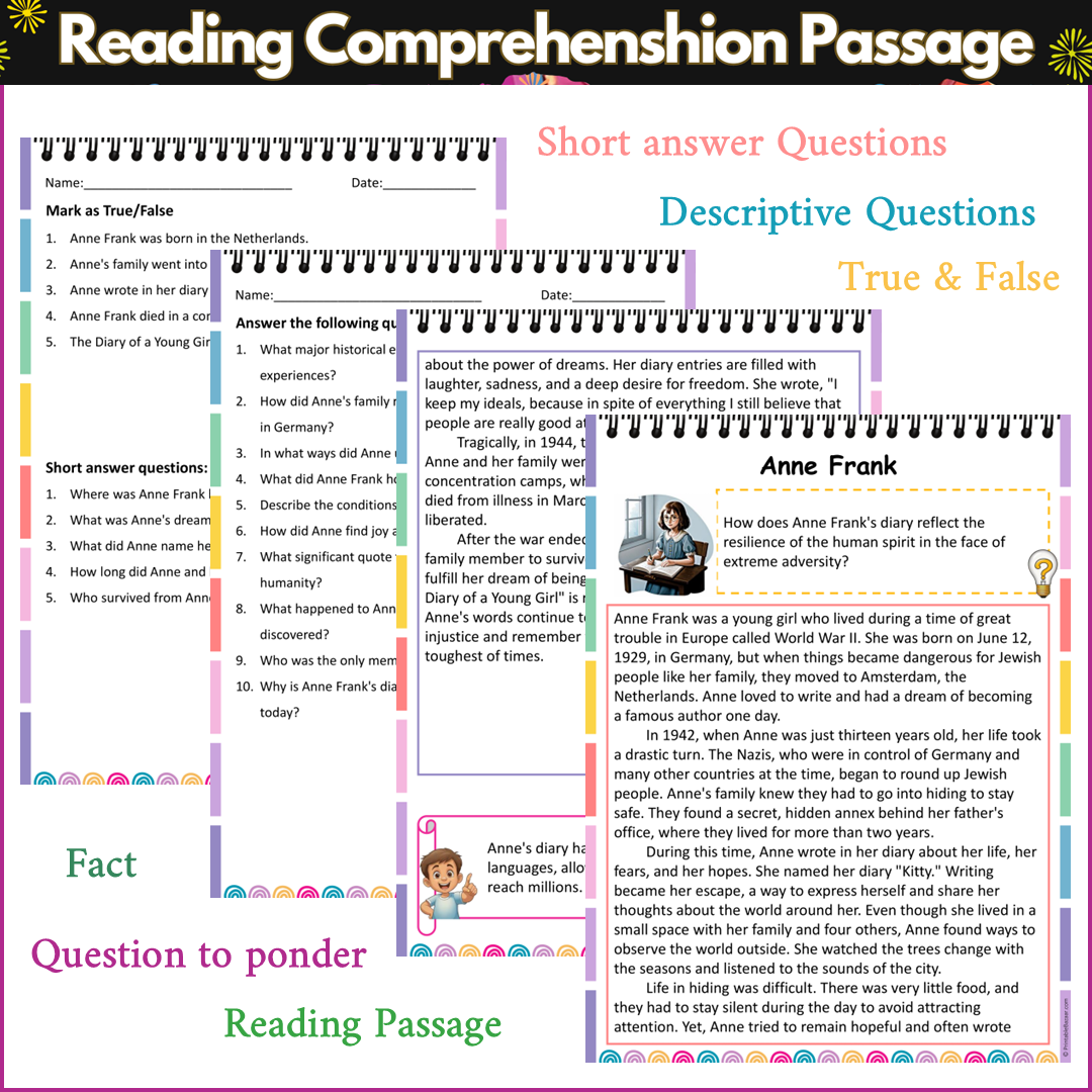 Anne Frank | Reading Comprehension Passage and Questions