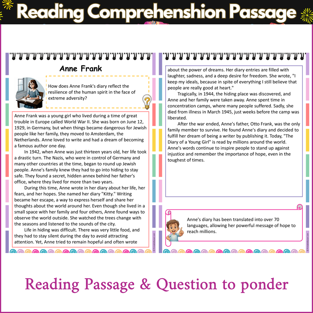 Anne Frank | Reading Comprehension Passage and Questions