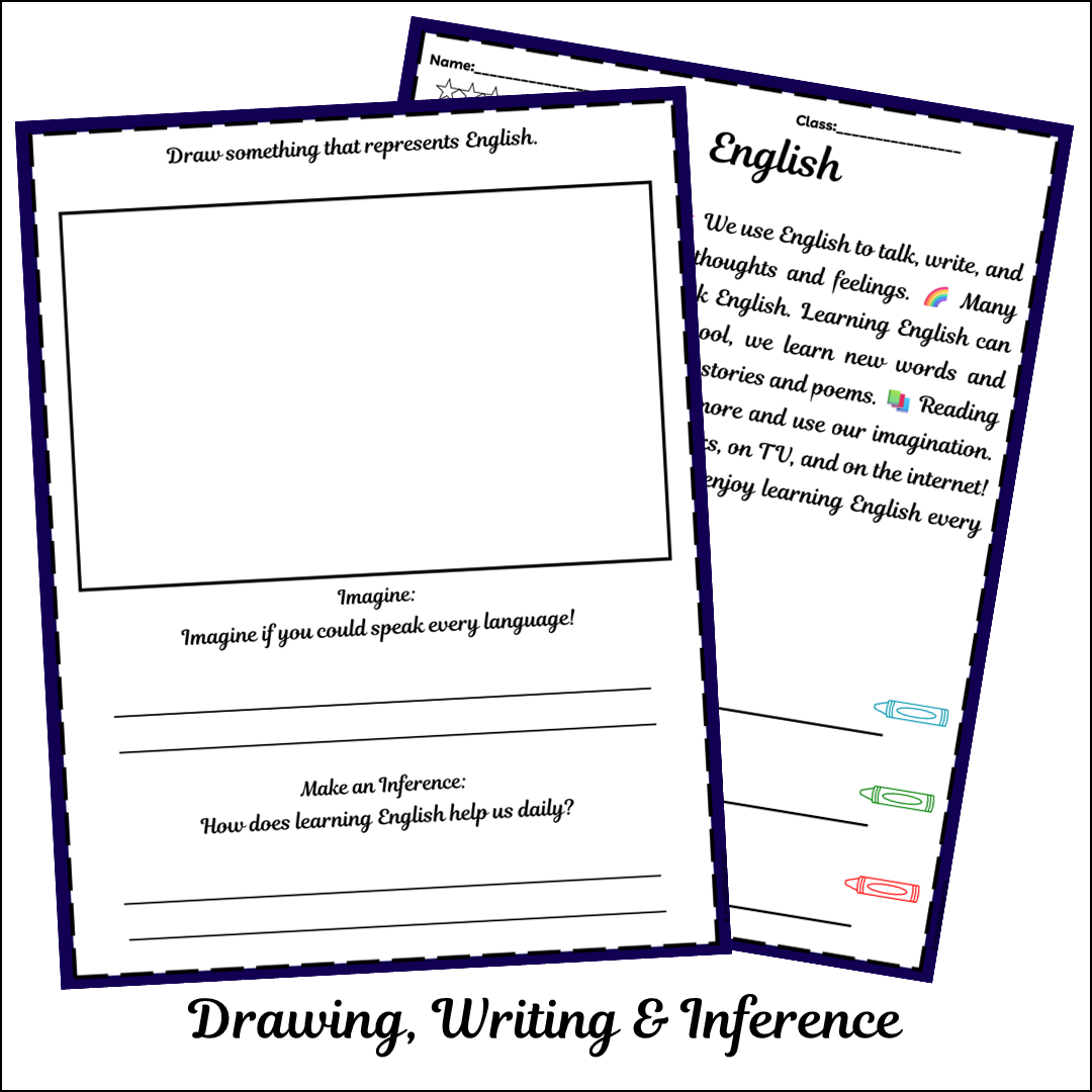 English | Short Reading Comprehension Creative Worksheet