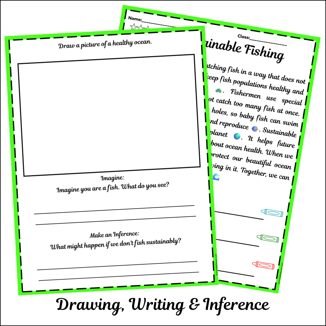 Sustainable Fishing | Short Reading Comprehension Creative Worksheet