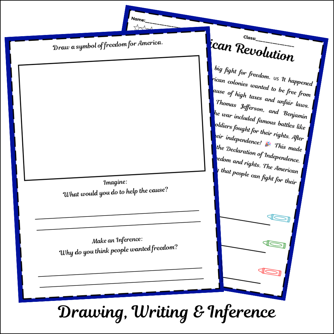 American Revolution | Short Reading Comprehension Creative Worksheet