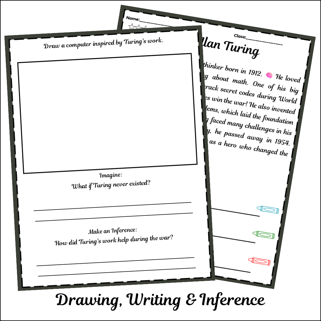 Alan Turing | Short Reading Comprehension Creative Worksheet