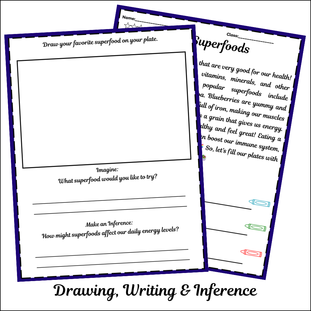 Superfoods | Short Reading Comprehension Creative Worksheet