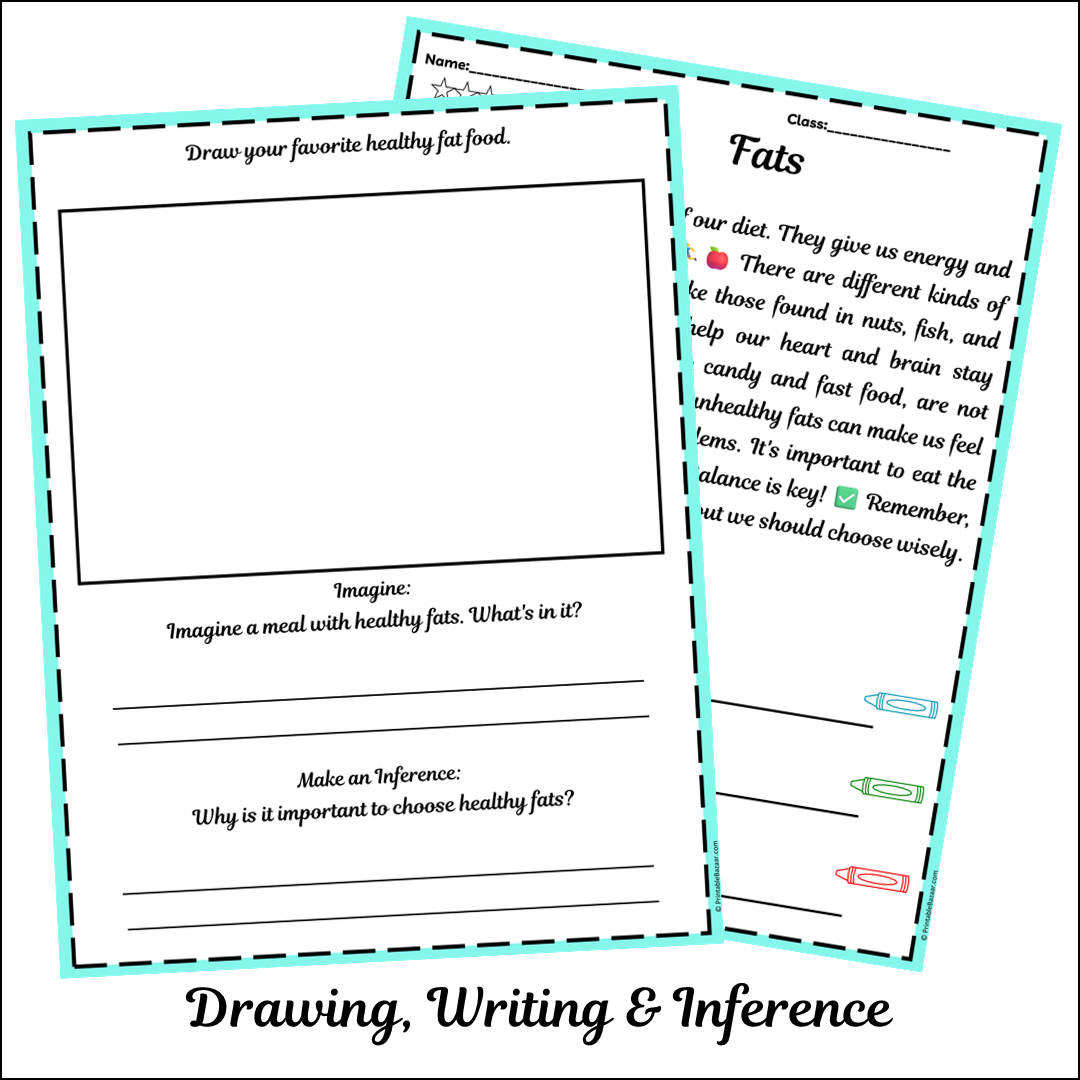 Fats | Short Reading Comprehension Creative Worksheet