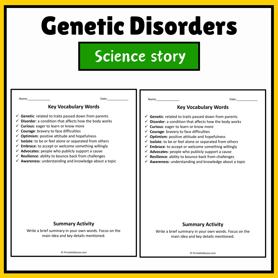 Genetic Disorders | Science Story Reading Comprehension Activity