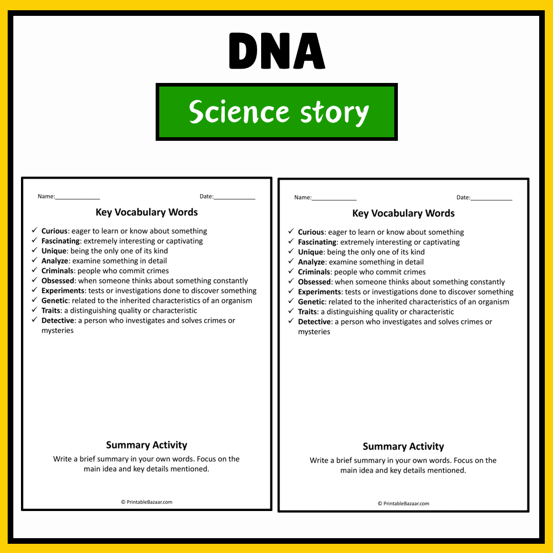 DNA | Science Story Reading Comprehension Activity