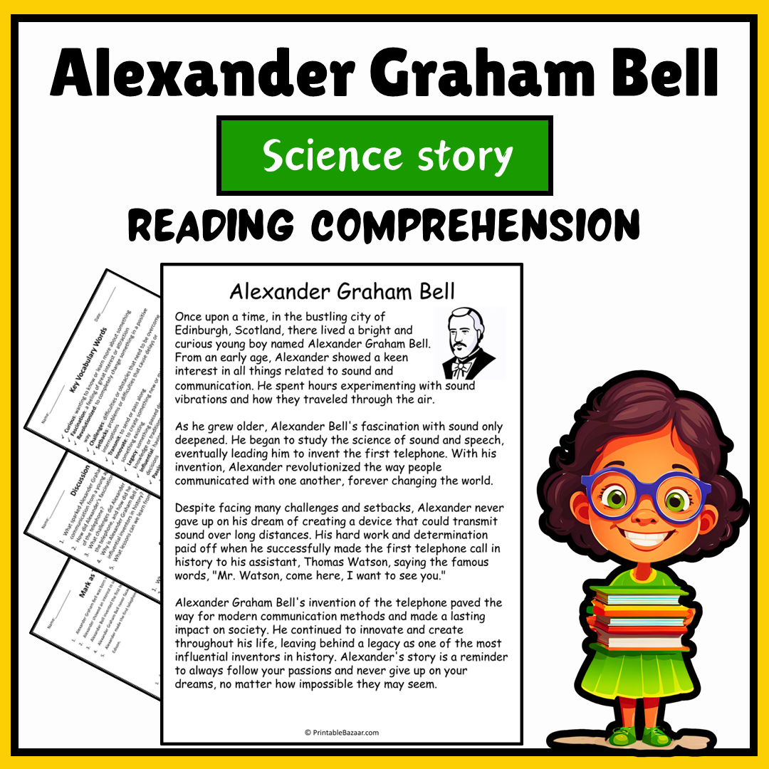 Alexander Graham Bell | Science Story Reading Comprehension Activity