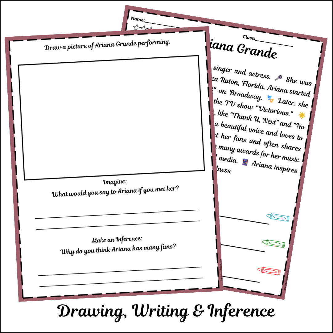 Ariana Grande | Short Reading Comprehension Creative Worksheet