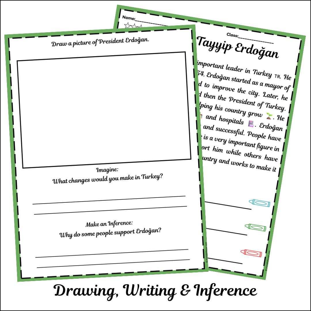 Recep Tayyip Erdoğan | Short Reading Comprehension Creative Worksheet