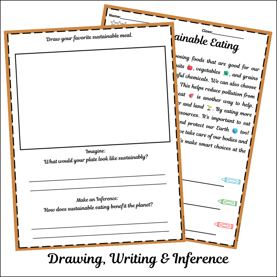 Sustainable Eating | Short Reading Comprehension Creative Worksheet