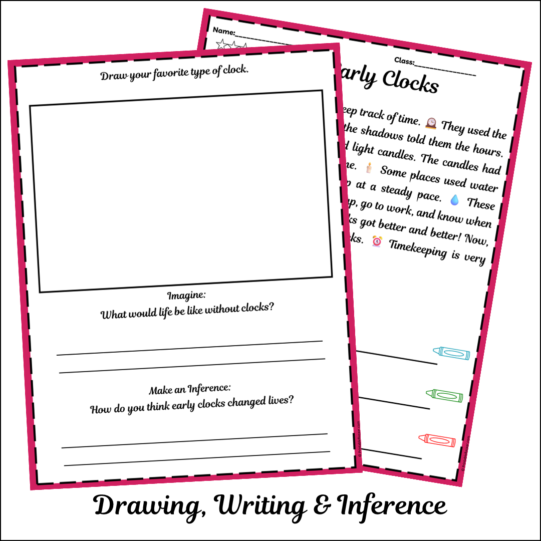 Early Clocks | Short Reading Comprehension Creative Worksheet