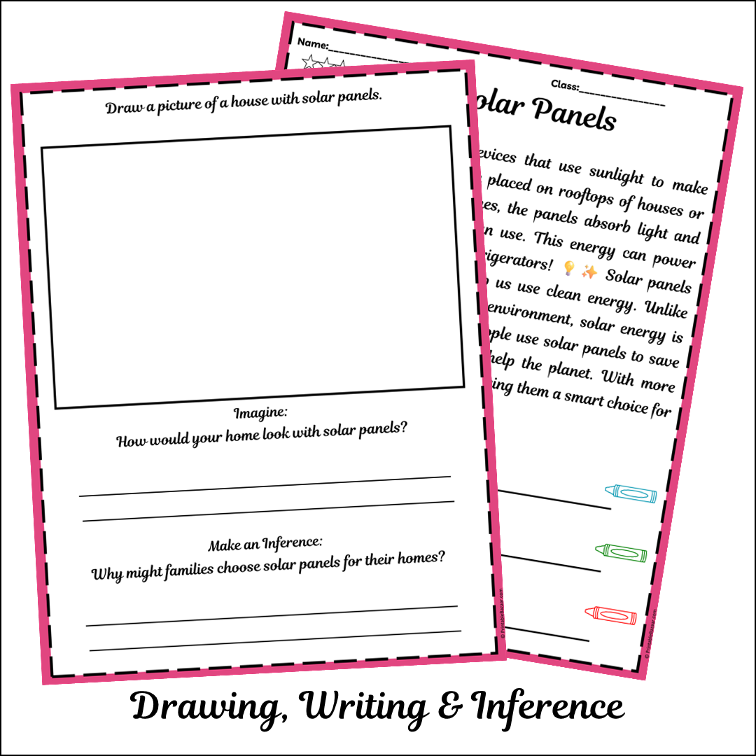 Solar Panels | Short Reading Comprehension Creative Worksheet