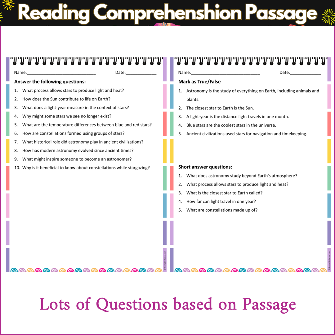 Astronomy and Stars | Reading Comprehension Passage and Questions