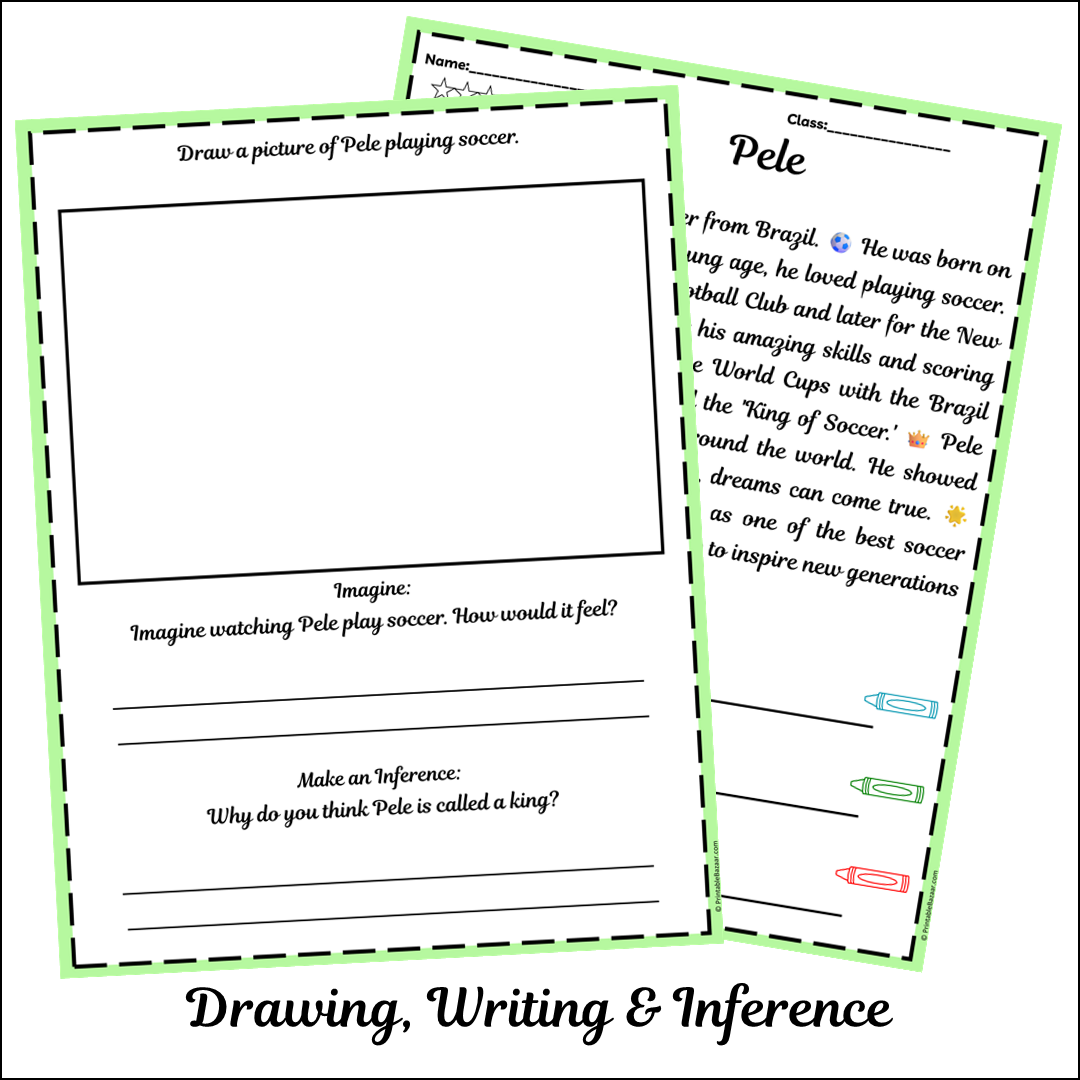 Pele | Short Reading Comprehension Creative Worksheet