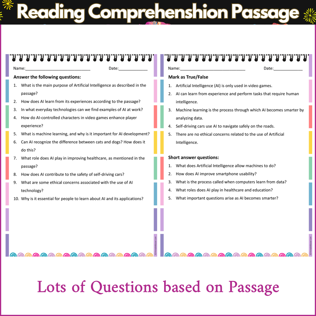 Artificial Intelligence | Reading Comprehension Passage and Questions