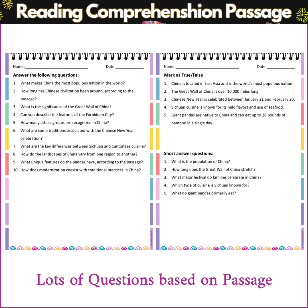 All About China | Reading Comprehension Passage and Questions