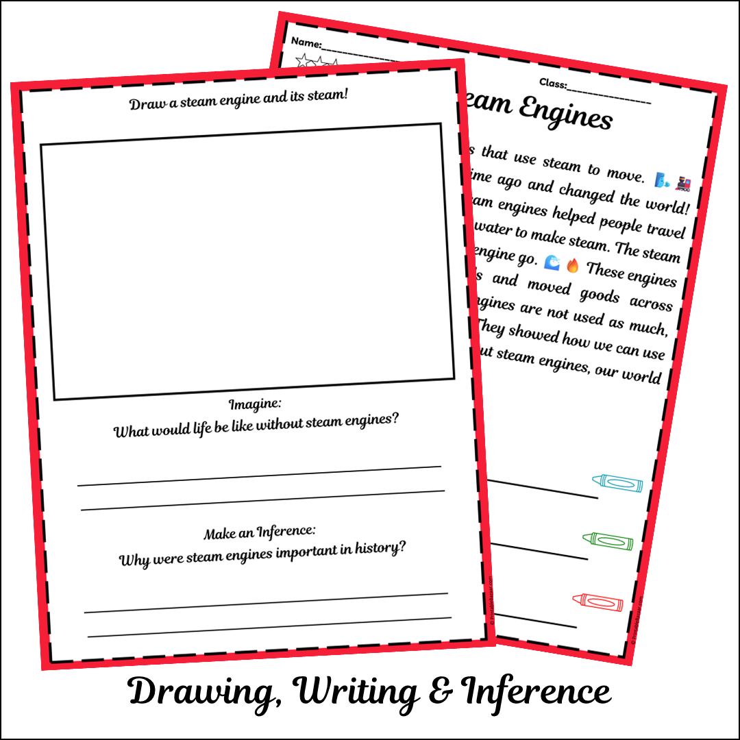 Steam Engines | Short Reading Comprehension Creative Worksheet