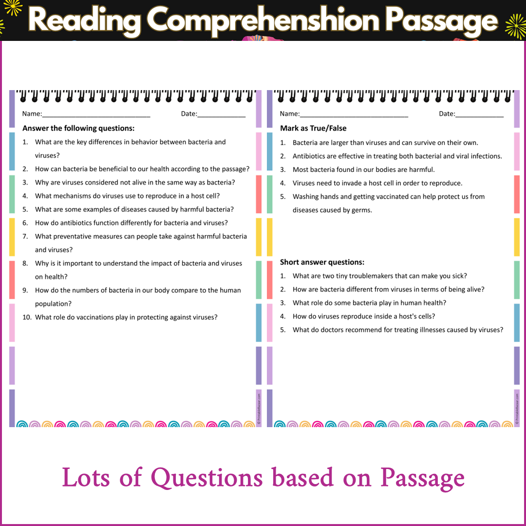 Bacteria and Viruses | Reading Comprehension Passage and Questions