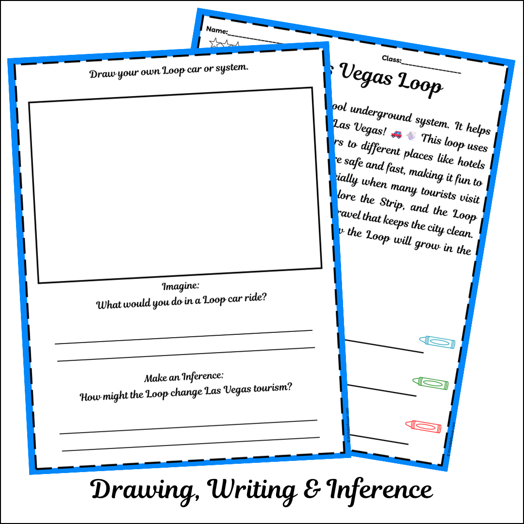 Las Vegas Loop | Short Reading Comprehension Creative Worksheet