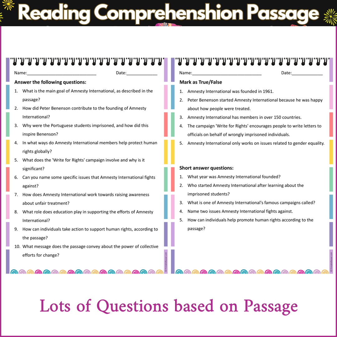 Amnesty International | Reading Comprehension Passage and Questions