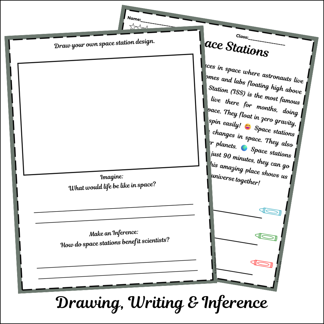 Space Stations | Short Reading Comprehension Creative Worksheet