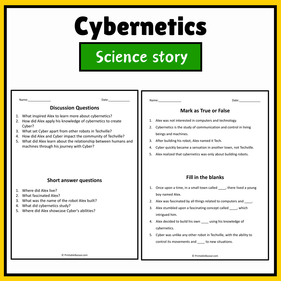Cybernetics | Science Story Reading Comprehension Activity
