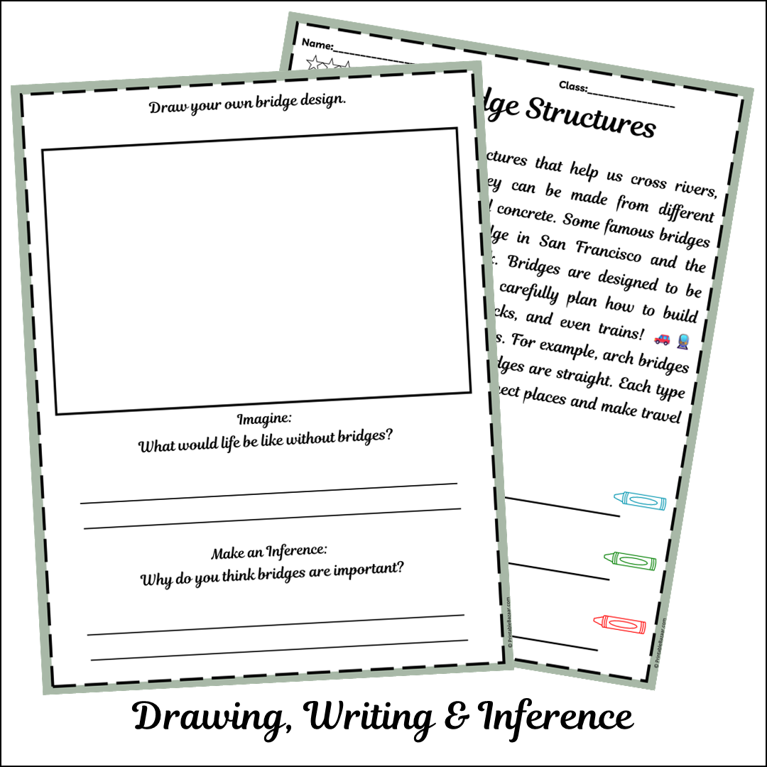 Bridge Structures | Short Reading Comprehension Creative Worksheet