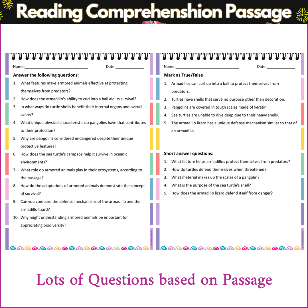 Armored Animals | Reading Comprehension Passage and Questions