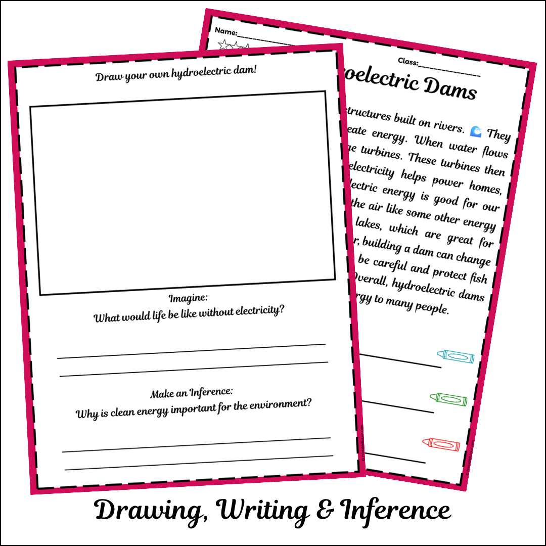 Hydroelectric Dams | Short Reading Comprehension Creative Worksheet