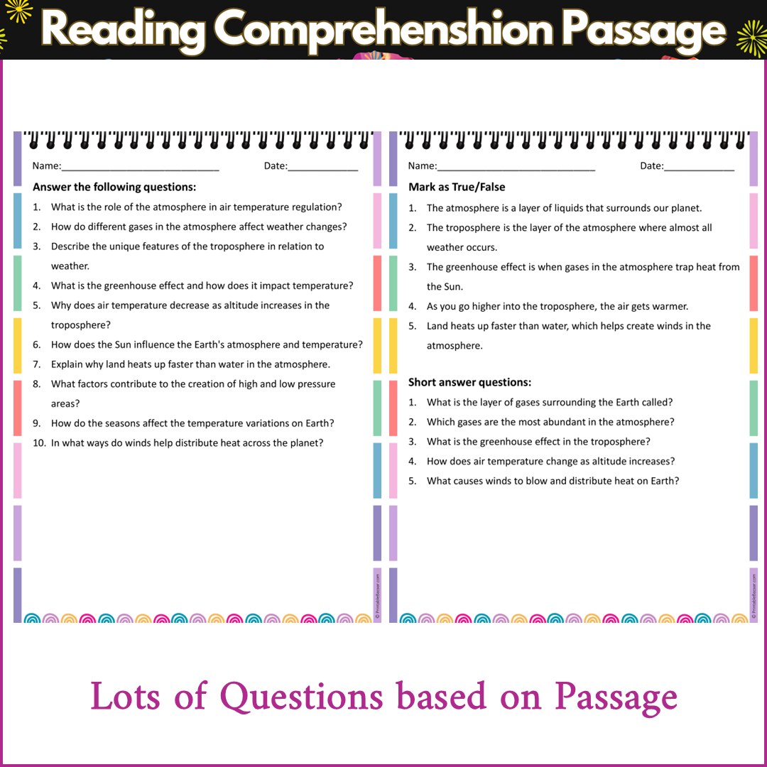Atmosphere and Air Temperature | Reading Comprehension Passage and Questions
