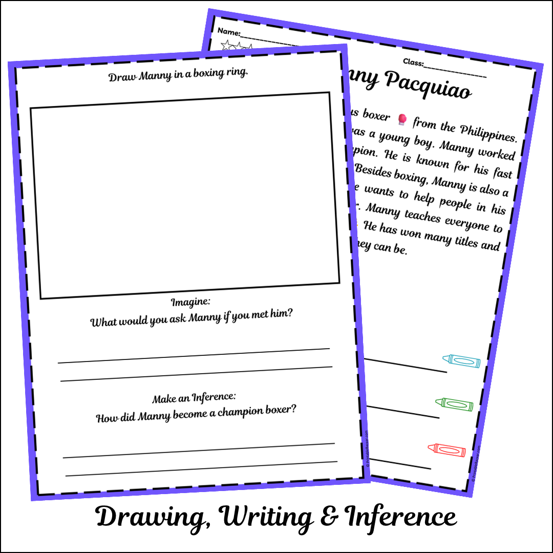 Manny Pacquiao | Short Reading Comprehension Creative Worksheet